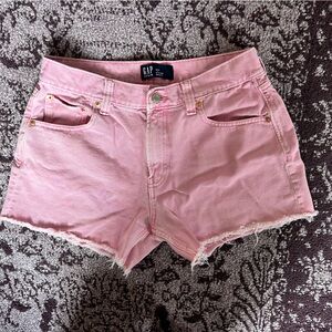 Pink Gap high-waisted shorts